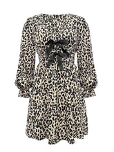 Load image into Gallery viewer, Lana Leopard Flounce Sleeve Dress