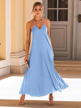 Load image into Gallery viewer, Livy Backless Pleated Halter Neck Dress
