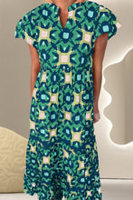 Load image into Gallery viewer, Printed Notched Cap Sleeve Dress