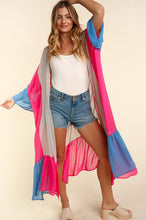 Load image into Gallery viewer, COLOR BLOCK KIMONO MAXI OPEN CARDIGAN