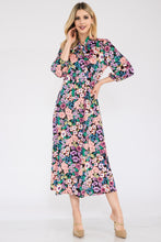Load image into Gallery viewer, Celeste Floral Midi Dress with Bow Tied