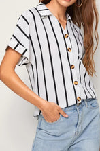 Load image into Gallery viewer, Striped Button Up Short Sleeve Shirt