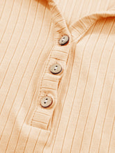 Load image into Gallery viewer, Half Button Collared Neck Long Sleeve Bodysuit