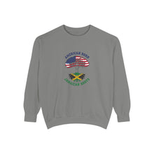 Load image into Gallery viewer, American Born Jamaican Roots Sweatshirt — Patriotic Jamaica Flag Crewneck
