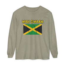 Load image into Gallery viewer, WAH GWAAN Jamaican Flag Long Sleeve Tee