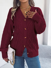 Load image into Gallery viewer, Cable-Knit Long Sleeve Cardigan