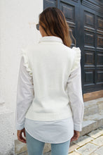 Load image into Gallery viewer, Round Neck Ruffled Sweater Vest