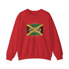 Load image into Gallery viewer, Jamaica Strong Crewneck Sweatshirt – Jamaican Flag Graphic