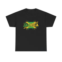 Load image into Gallery viewer, Jamaica Retro Pop Art Tee - Bold Green & Gold Island Graphic Shirt