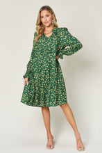 Load image into Gallery viewer, Carlie Printed Ruffle Hem Long Sleeve Dress