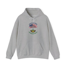 Load image into Gallery viewer, American Born Jamaican Roots Hoodie — Patriotic USA/Jamaica Flag Graphic