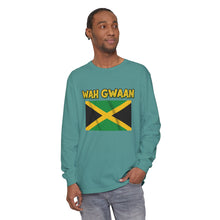 Load image into Gallery viewer, WAH GWAAN Jamaican Flag Long Sleeve Tee