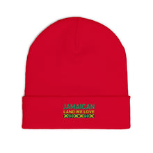 Load image into Gallery viewer, Jamaican 'Land We Love' Embroidered Knit Beanie