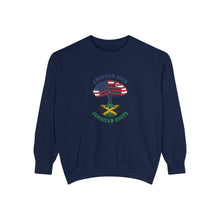 Load image into Gallery viewer, American Born Jamaican Roots Sweatshirt — Patriotic Jamaica Flag Crewneck
