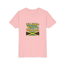Load image into Gallery viewer, Youth Tee - "Wi Likkle But Wi Tallawah" Jamaican Flag Kids Shirt
