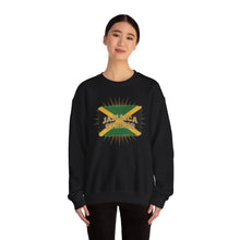 Load image into Gallery viewer, Jamaica Strong Crewneck Sweatshirt – Jamaican Flag Graphic