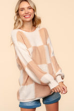 Load image into Gallery viewer, Melanie Checkered Drop Shoulder Sweater
