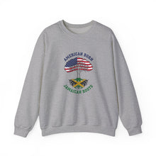 Load image into Gallery viewer, Crewneck Sweatshirt - "American Born Jamaican Roots" Flag Tree Design
