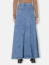 Load image into Gallery viewer, Raw Hem Maxi Denim Skirt