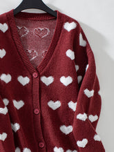 Load image into Gallery viewer, Heart V-Neck lCardigan