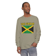 Load image into Gallery viewer, WAH GWAAN Jamaican Flag Long Sleeve Tee