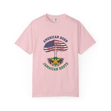 Load image into Gallery viewer, American Born, Jamaican Roots T-Shirt — Flag Tree Graphic Tee