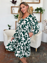 Load image into Gallery viewer, Double Take Full Size Printed Ruffle Hem Long Sleeve Dress