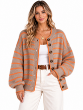Load image into Gallery viewer, Fallon Striped Button-Down Knit Cardigan