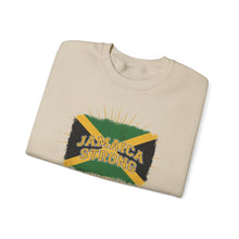 Load image into Gallery viewer, Jamaica Strong Crewneck Sweatshirt – Jamaican Flag Graphic