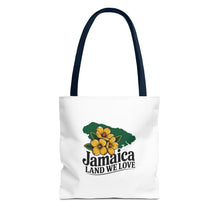 Load image into Gallery viewer, Jamaica Land We Love Tote Bag — Floral Island Map Beach Market Tote