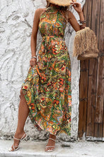 Load image into Gallery viewer, Tied Slit Floral Sleeveless Dress