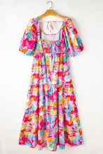Load image into Gallery viewer, Smocked Printed Half Sleeve Dress