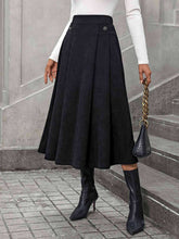 Load image into Gallery viewer, Decorative Button Ruched Midi Skirt