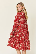 Load image into Gallery viewer, Carlie Printed Ruffle Hem Long Sleeve Dress