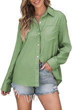 Load image into Gallery viewer, Striped Button Up Long Sleeve Shirt