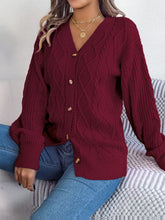 Load image into Gallery viewer, Cable-Knit Long Sleeve Cardigan