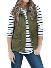 Load image into Gallery viewer, Drawstring Waist Vest with Pockets