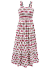 Load image into Gallery viewer, Smocked Printed Square Neck Sleeveless Dress