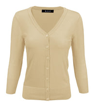 Load image into Gallery viewer, V-Neck Button Down Knit Cardigan Sweater