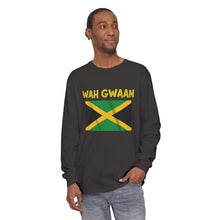 Load image into Gallery viewer, WAH GWAAN Jamaican Flag Long Sleeve Tee