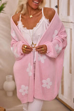 Load image into Gallery viewer, Flower Open Front Long Sleeve Cardigan