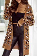 Load image into Gallery viewer, Leopard Open Front Long Sleeve Cardigan