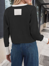 Load image into Gallery viewer, Contrast Button Up Long Sleeve Cardigan