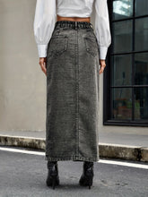 Load image into Gallery viewer, Button Up High Rise Denim Skirt