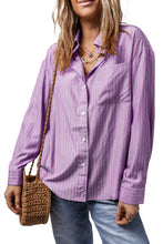 Load image into Gallery viewer, Striped Button Up Long Sleeve Shirt