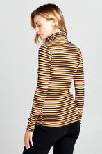 Load image into Gallery viewer, Long Sleeve Striped Turtleneck Top