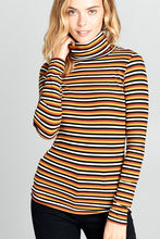 Load image into Gallery viewer, Long Sleeve Striped Turtleneck Top