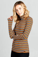 Load image into Gallery viewer, Long Sleeve Striped Turtleneck Top

