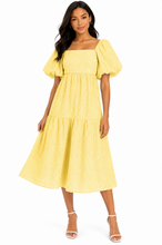 Load image into Gallery viewer, Chloe Plaid Square Neck Midi Dress