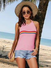 Load image into Gallery viewer, Tied Contrast Halter Neck Tank